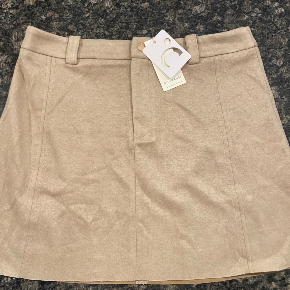 Commense Cream Mini Skirt
